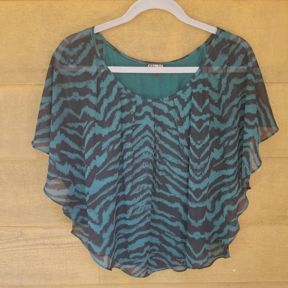 🖤 Black and Green Zebra Print Express Blouse 🖤